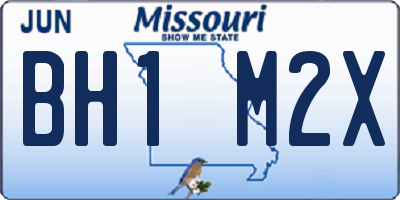 MO license plate BH1M2X