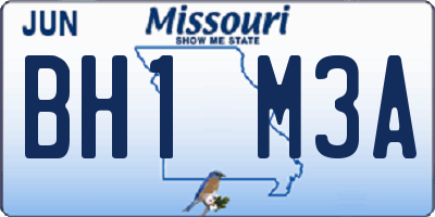 MO license plate BH1M3A