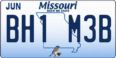 MO license plate BH1M3B