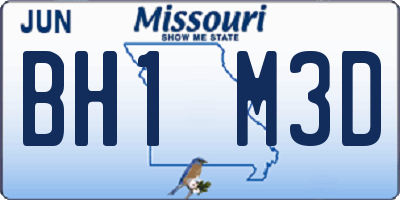 MO license plate BH1M3D