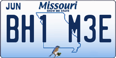 MO license plate BH1M3E