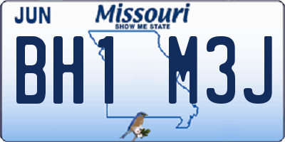 MO license plate BH1M3J
