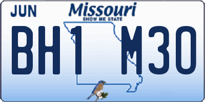 MO license plate BH1M3O