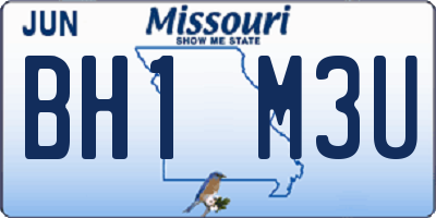 MO license plate BH1M3U