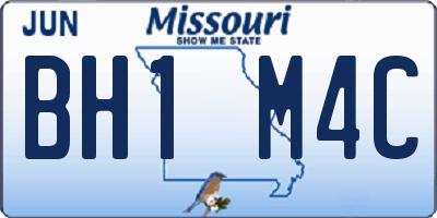 MO license plate BH1M4C