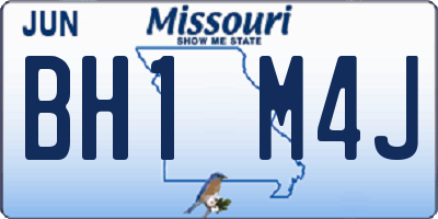 MO license plate BH1M4J