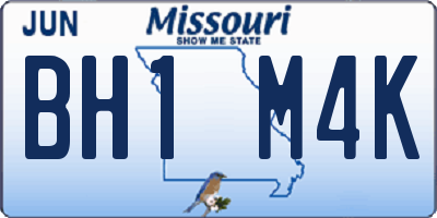 MO license plate BH1M4K