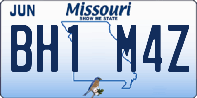 MO license plate BH1M4Z