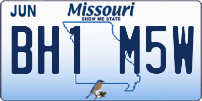MO license plate BH1M5W