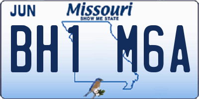 MO license plate BH1M6A