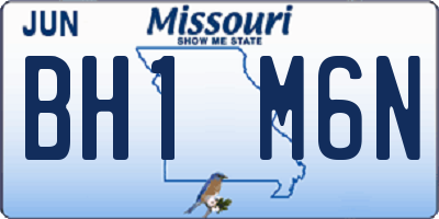 MO license plate BH1M6N