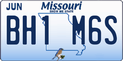 MO license plate BH1M6S