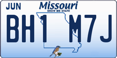 MO license plate BH1M7J