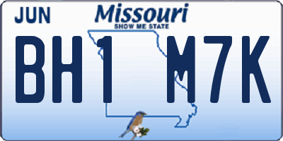 MO license plate BH1M7K