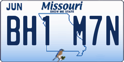 MO license plate BH1M7N