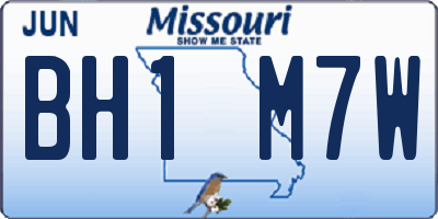 MO license plate BH1M7W