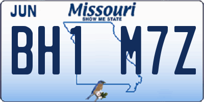 MO license plate BH1M7Z