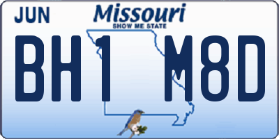 MO license plate BH1M8D
