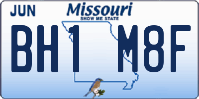 MO license plate BH1M8F