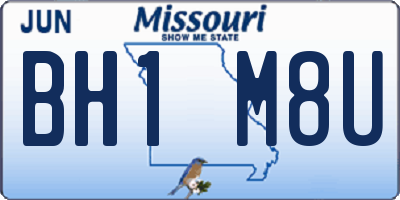 MO license plate BH1M8U
