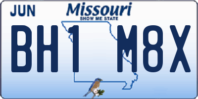 MO license plate BH1M8X
