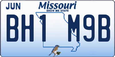 MO license plate BH1M9B