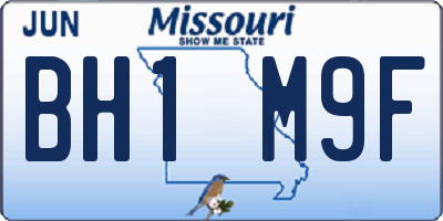 MO license plate BH1M9F