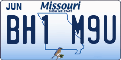 MO license plate BH1M9U