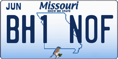 MO license plate BH1N0F