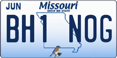MO license plate BH1N0G