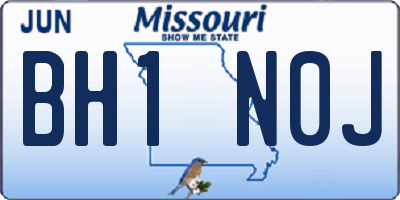 MO license plate BH1N0J