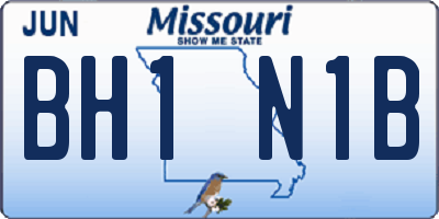MO license plate BH1N1B