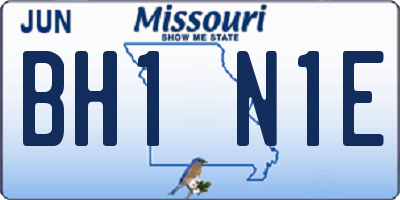 MO license plate BH1N1E