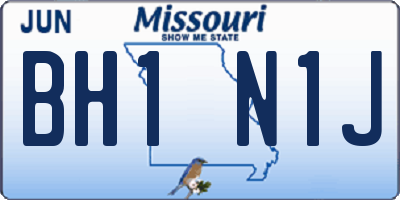 MO license plate BH1N1J