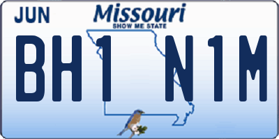 MO license plate BH1N1M