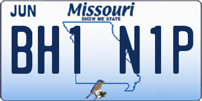 MO license plate BH1N1P