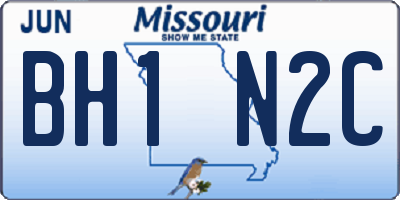MO license plate BH1N2C