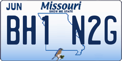MO license plate BH1N2G
