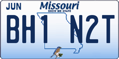 MO license plate BH1N2T