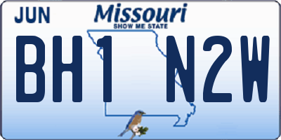 MO license plate BH1N2W