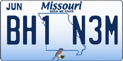 MO license plate BH1N3M