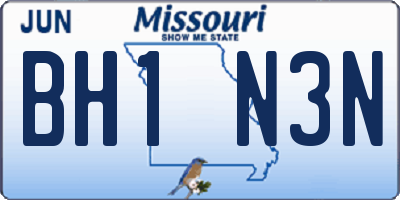 MO license plate BH1N3N