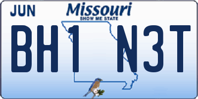 MO license plate BH1N3T