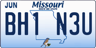 MO license plate BH1N3U