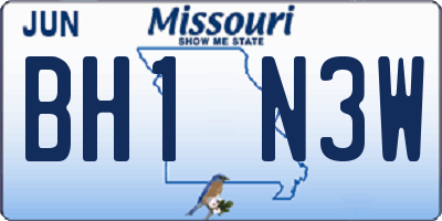 MO license plate BH1N3W