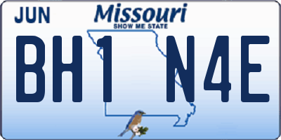 MO license plate BH1N4E