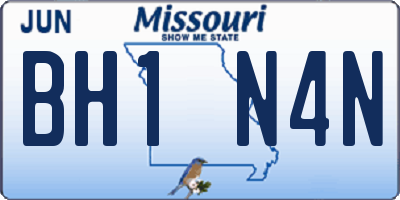 MO license plate BH1N4N
