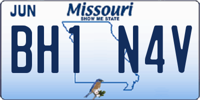 MO license plate BH1N4V