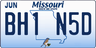 MO license plate BH1N5D