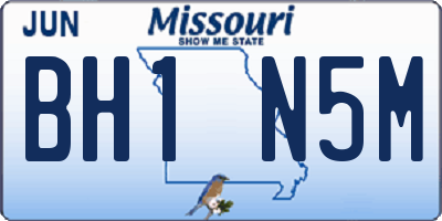 MO license plate BH1N5M